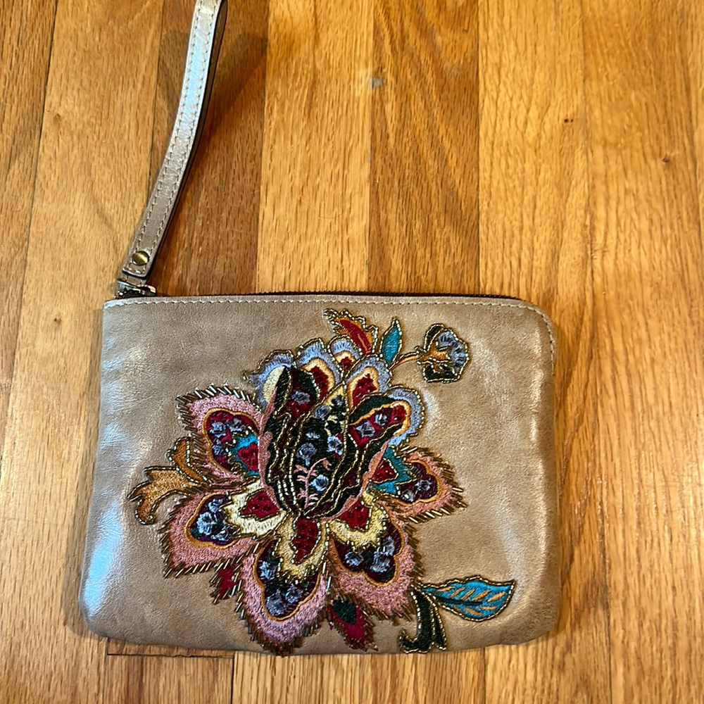 Patricia Nash, small brown leather beaded bag